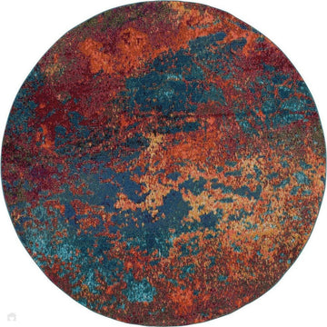 Celestial CES08 Modern Abstract Soft Durable Low Profile Short Pile Atlantic Round Rug-Nourison-Rug Love - The Most Loved Rug Store